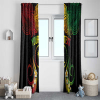 Personalised Chuuk Independence Day Window Curtain Polynesian Tattoo and Plumeria Reggae Color LT03 - Polynesian Pride