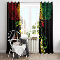 Personalised Chuuk Independence Day Window Curtain Polynesian Tattoo and Plumeria Reggae Color LT03 - Polynesian Pride