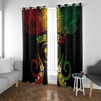 Personalised Chuuk Independence Day Window Curtain Polynesian Tattoo and Plumeria Reggae Color LT03 With Grommets Reggae - Polynesian Pride