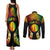 Personalised New Caledonia Independence Day Couples Matching Tank Maxi Dress and Long Sleeve Button Shirt Polynesian Tattoo and Plumeria Reggae Color