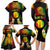 Personalised New Caledonia Independence Day Family Matching Long Sleeve Bodycon Dress and Hawaiian Shirt Polynesian Tattoo and Plumeria Reggae Color