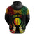 Personalised New Caledonia Independence Day Hoodie Polynesian Tattoo and Plumeria Reggae Color