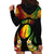 Personalised New Caledonia Independence Day Hoodie Dress Polynesian Tattoo and Plumeria Reggae Color