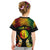 Personalised New Caledonia Independence Day Kid T Shirt Polynesian Tattoo and Plumeria Reggae Color