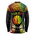 Personalised New Caledonia Independence Day Long Sleeve Shirt Polynesian Tattoo and Plumeria Reggae Color