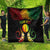 Personalised New Caledonia Independence Day Quilt Polynesian Tattoo and Plumeria Reggae Color