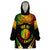 Personalised New Caledonia Independence Day Wearable Blanket Hoodie Polynesian Tattoo and Plumeria Reggae Color