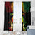 Personalised New Caledonia Independence Day Window Curtain Polynesian Tattoo and Plumeria Reggae Color