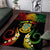 Personalised Tuvalu Independence Day Area Rug Polynesian Tattoo and Plumeria Reggae Color