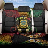 Personalised Tuvalu Independence Day Back Car Seat Cover Polynesian Tattoo and Plumeria Reggae Color LT03 One Size Reggae - Polynesian Pride