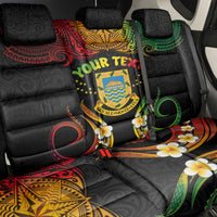 Personalised Tuvalu Independence Day Back Car Seat Cover Polynesian Tattoo and Plumeria Reggae Color LT03 - Polynesian Pride