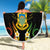 Personalised Tuvalu Independence Day Beach Blanket Polynesian Tattoo and Plumeria Reggae Color