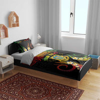 Personalised Tuvalu Independence Day Bedding Set Polynesian Tattoo and Plumeria Reggae Color LT03 - Polynesian Pride