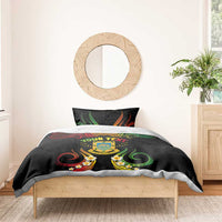 Personalised Tuvalu Independence Day Bedding Set Polynesian Tattoo and Plumeria Reggae Color LT03 - Polynesian Pride