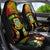 Personalised Tuvalu Independence Day Car Seat Cover Polynesian Tattoo and Plumeria Reggae Color