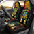 Personalised Tuvalu Independence Day Car Seat Cover Polynesian Tattoo and Plumeria Reggae Color