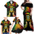 Personalised Tuvalu Independence Day Family Matching Off Shoulder Maxi Dress and Hawaiian Shirt Polynesian Tattoo and Plumeria Reggae Color