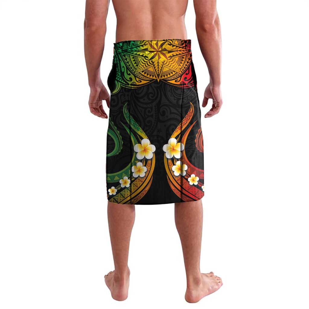 Personalised Tuvalu Independence Day Lavalava Polynesian Tattoo and Plumeria Reggae Color LT03 - Polynesian Pride