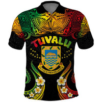 Personalised Tuvalu Independence Day Polo Shirt Polynesian Tattoo and Plumeria Reggae Color LT03 Reggae - Polynesian Pride
