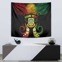 Personalised Tuvalu Independence Day Tapestry Polynesian Tattoo and Plumeria Reggae Color LT03 - Polynesian Pride