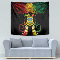 Personalised Tuvalu Independence Day Tapestry Polynesian Tattoo and Plumeria Reggae Color LT03 - Polynesian Pride