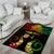 Personalised Malampa Fiji Day Area Rug Polynesian Tattoo and Plumeria Reggae Color