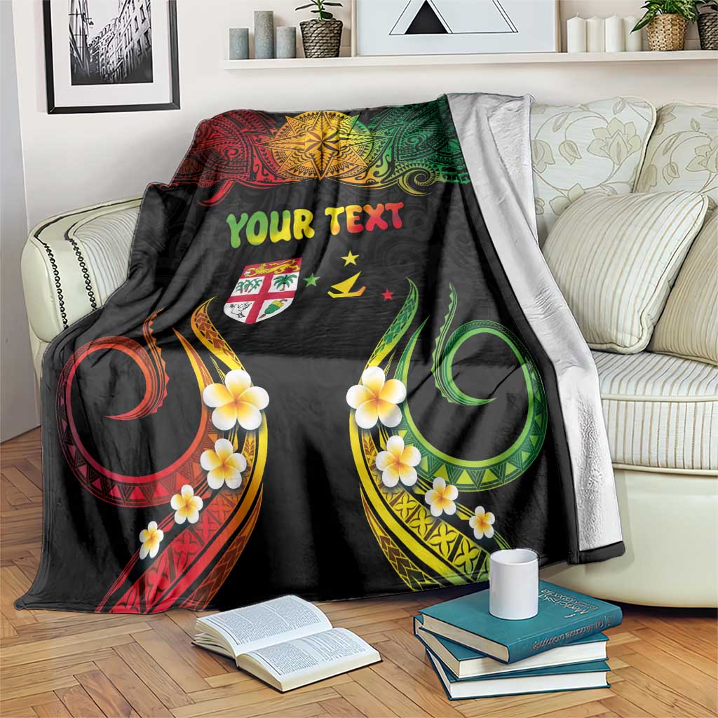 Personalised Malampa Fiji Day Blanket Polynesian Tattoo and Plumeria Reggae Color LT03 Reggae - Polynesian Pride
