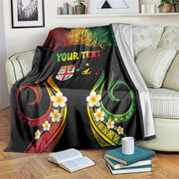 Personalised Malampa Fiji Day Blanket Polynesian Tattoo and Plumeria Reggae Color LT03 Reggae - Polynesian Pride