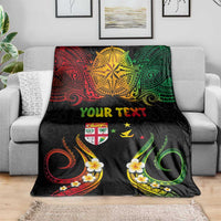 Personalised Malampa Fiji Day Blanket Polynesian Tattoo and Plumeria Reggae Color LT03 - Polynesian Pride