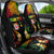 Personalised Malampa Fiji Day Car Seat Cover Polynesian Tattoo and Plumeria Reggae Color