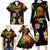 Personalised Malampa Fiji Day Family Matching Long Sleeve Bodycon Dress and Hawaiian Shirt Polynesian Tattoo and Plumeria Reggae Color