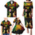 Personalised Malampa Fiji Day Family Matching Puletasi and Hawaiian Shirt Polynesian Tattoo and Plumeria Reggae Color