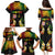 Personalised Malampa Fiji Day Family Matching Puletasi and Hawaiian Shirt Polynesian Tattoo and Plumeria Reggae Color