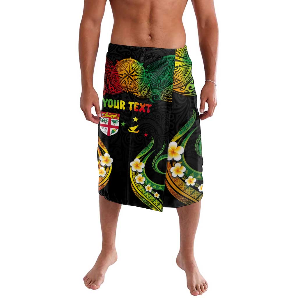 Personalised Malampa Fiji Day Lavalava Polynesian Tattoo and Plumeria Reggae Color LT03 Reggae - Polynesian Pride