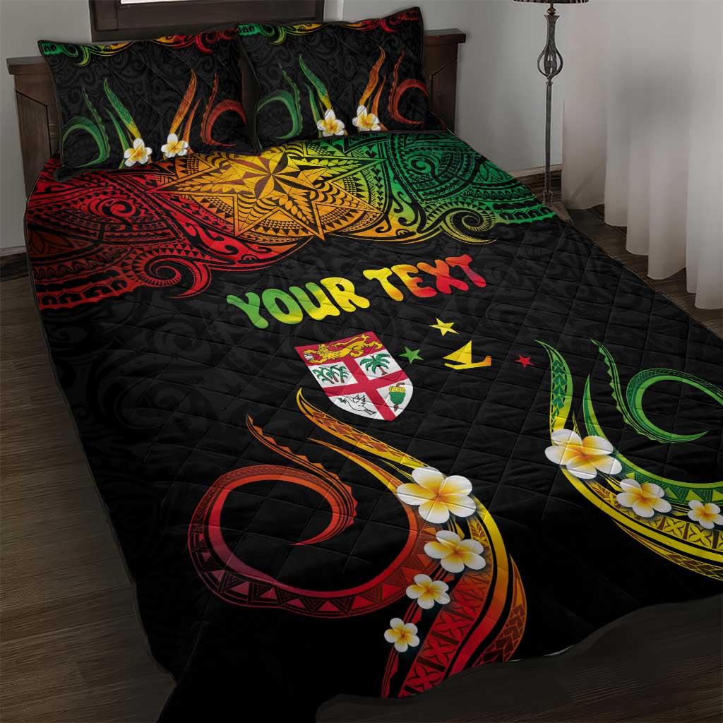 Personalised Malampa Fiji Day Quilt Bed Set Polynesian Tattoo and Plumeria Reggae Color LT03 Reggae - Polynesian Pride