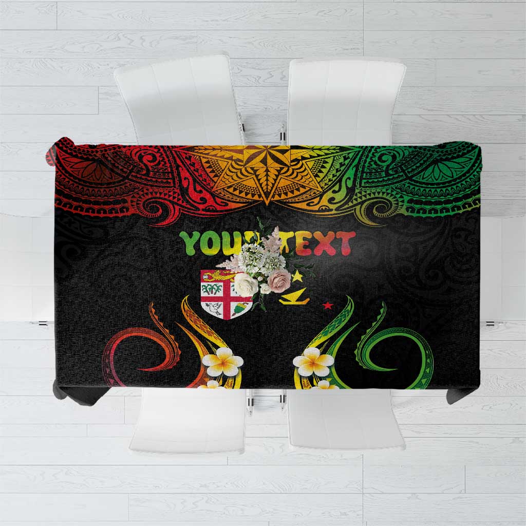 Personalised Malampa Fiji Day Tablecloth Polynesian Tattoo and Plumeria Reggae Color LT03 Reggae - Polynesian Pride