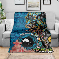 Fiji and Australia Kangaroos Blanket Indigenous Aboriginal and Fijian Masi Tribal Tattoo LT03 - Polynesian Pride