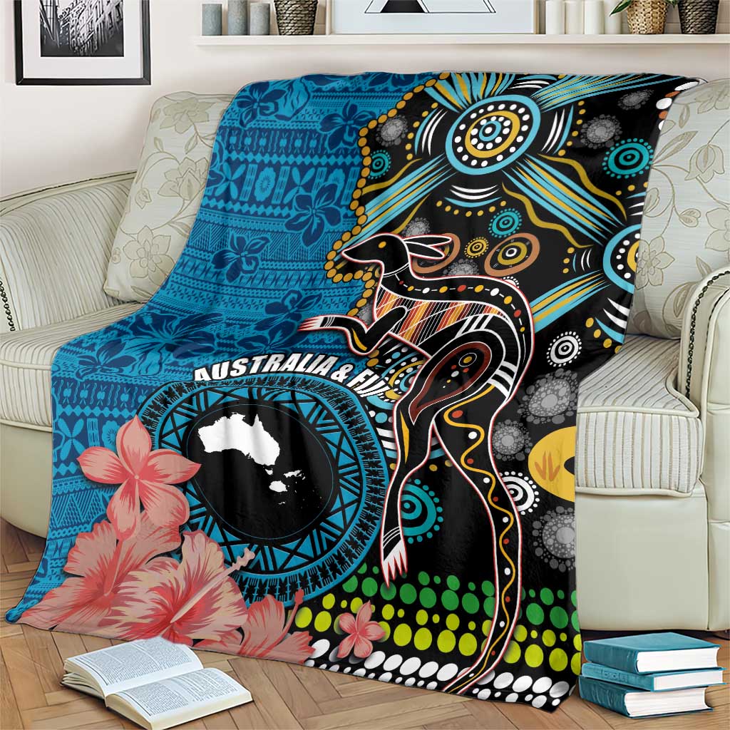 Fiji and Australia Kangaroos Blanket Indigenous Aboriginal and Fijian Masi Tribal Tattoo LT03 - Polynesian Pride