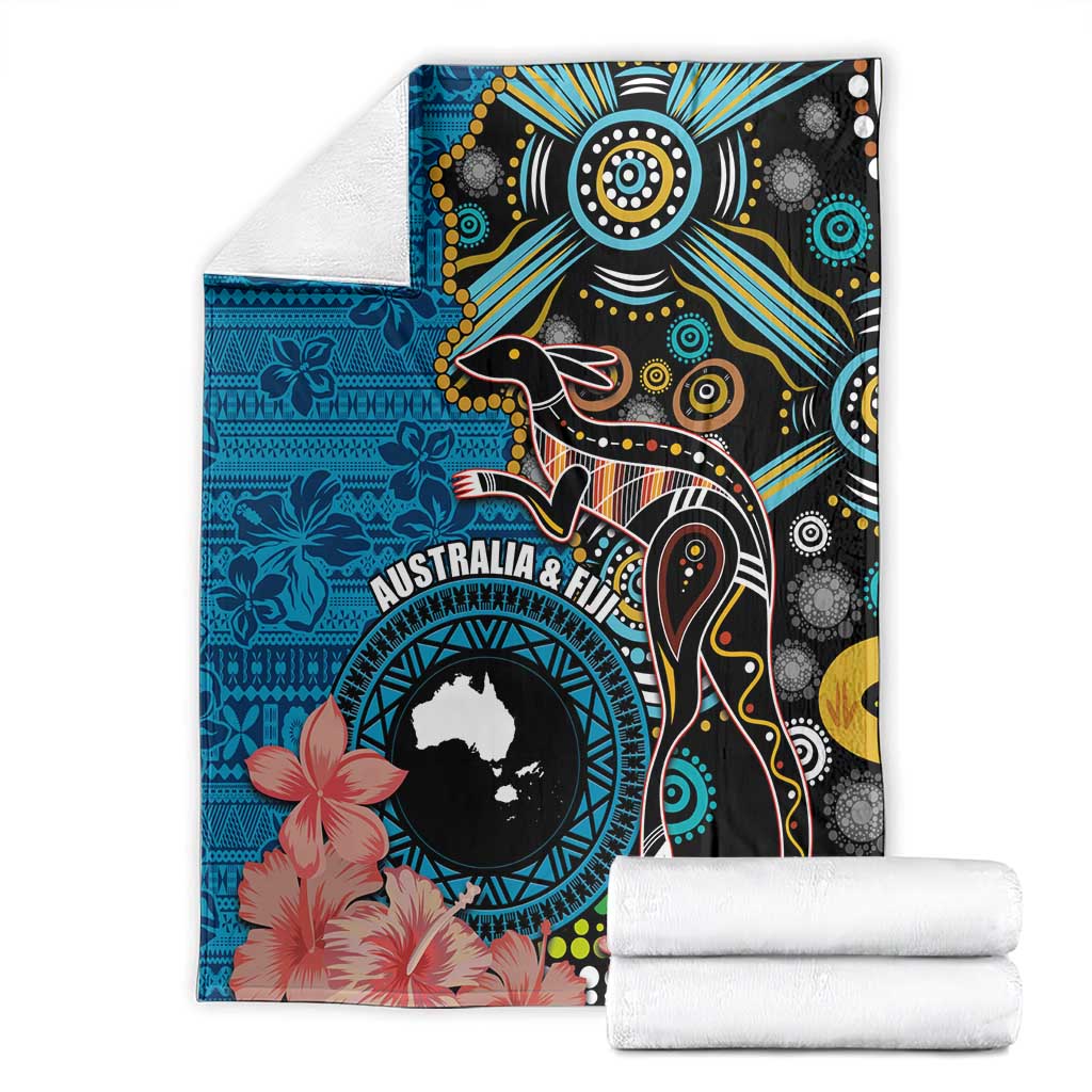 Fiji and Australia Kangaroos Blanket Indigenous Aboriginal and Fijian Masi Tribal Tattoo LT03 - Polynesian Pride