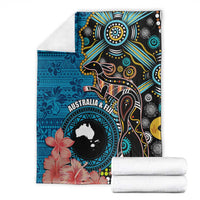 Fiji and Australia Kangaroos Blanket Indigenous Aboriginal and Fijian Masi Tribal Tattoo LT03 - Polynesian Pride