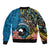 Fiji and Australia Kangaroos Bomber Jacket Indigenous Aboriginal and Fijian Masi Tribal Tattoo