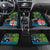 Fiji and New Zealand Tui Bird Car Mats Koru Fern Leafs and Palm Tree With Plumeria