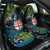 Fiji and New Zealand Tui Bird Car Seat Cover Koru Fern Leafs and Palm Tree With Plumeria