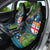 Fiji and New Zealand Tui Bird Car Seat Cover Koru Fern Leafs and Palm Tree With Plumeria