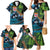 Fiji and New Zealand Tui Bird Family Matching Mermaid Dress and Hawaiian Shirt Koru Fern Leafs and Palm Tree With Plumeria