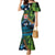 Fiji and New Zealand Tui Bird Family Matching Mermaid Dress and Hawaiian Shirt Koru Fern Leafs and Palm Tree With Plumeria