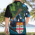 Fiji and New Zealand Tui Bird Hawaiian Shirt Koru Fern Leafs and Palm Tree With Plumeria