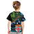 Fiji and New Zealand Tui Bird Kid T Shirt Koru Fern Leafs and Palm Tree With Plumeria