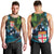 Fiji and New Zealand Tui Bird Men Tank Top Koru Fern Leafs and Palm Tree With Plumeria