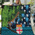 Fiji and New Zealand Tui Bird Quilt Koru Fern Leafs and Palm Tree With Plumeria